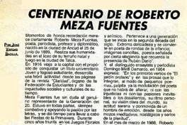 Centenario de Roberto Meza Fuentes  [artículo] José Vargas Badilla