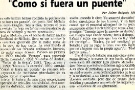 Como si fuera un puente  [artículo] Jaime Salgado Albornoz