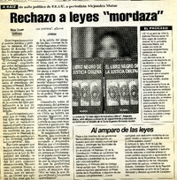 Rechazo a leyes "mordaza"  [artículo] Héctor Cruzatt