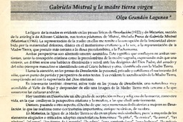 Gabriela Mistral y la madre tierra virgen  [artículo] Olga Grandón Lagunas