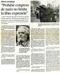 "Prohibir congreso de nazis no limita la libre expresión"  [artículo]