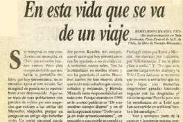 En esta vida que se va de un viaje  [artículo] Bernardo Chandía Fica
