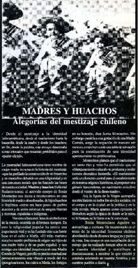 Madres y huachos, alegorías del mestizaje chileno  [artículo]