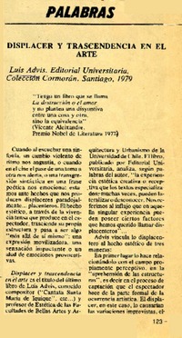 Dispalcer y trascendencia en el arte  [artículo] Sergio Marras.