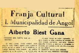 Alberto Blest Gana.  [artículo]