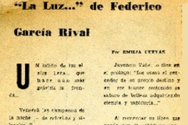 "La Luz..."  [artículo] Emilia Cuevas.