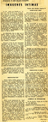 Imágenes íntimas  [artículo] Julio Ramírez Fernández.