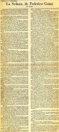 La señora, de Federico Gana  [artículo] Alone.