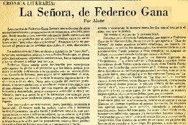 La señora, de Federico Gana  [artículo] Alone.