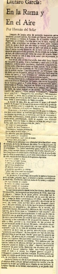 En la rama y en el aire  [artículo] Hernán del Solar.