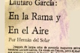 En la rama y en el aire  [artículo] Hernán del Solar.