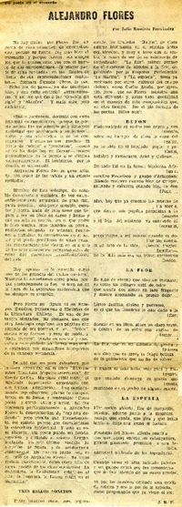 Alejandro Flores  [artículo] Julio Ramírez Fernández.
