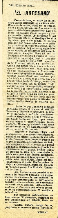 El Artesano  [artículo] Yekini.