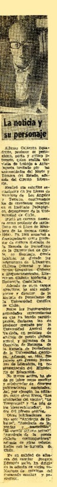 La noticia y su personaje.  [artículo]