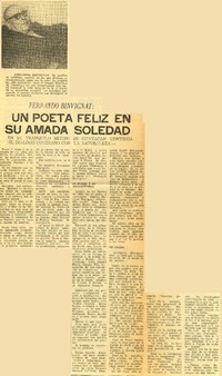 Un poeta feliz en su amada soledad.  [artículo]