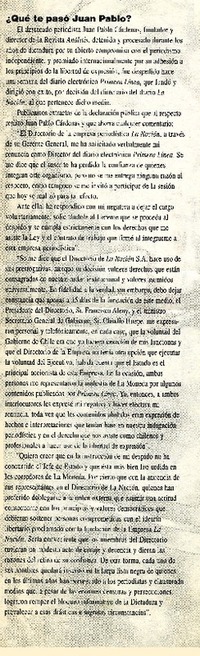 Qué te pasó Juan Pablo?.  [artículo]