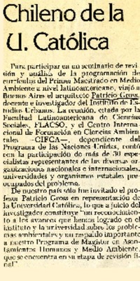 Chileno de la U. Católica.  [artículo]