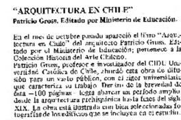 "Arquitectura en Chile".  [artículo]