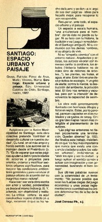 Santiago: espacio urbano y paisaje  [artículo] José Donoso.