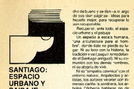 Santiago: espacio urbano y paisaje  [artículo] José Donoso.