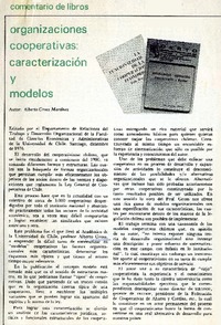 Organizaciones cooperativas: caracterización y modelos.  [artículo]