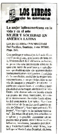 Mujer y sociedad en América Latina.  [artículo]