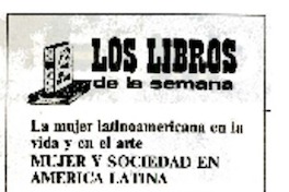 Mujer y sociedad en América Latina.  [artículo]
