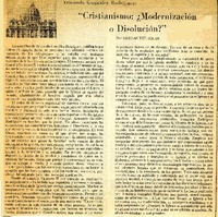 Cristianismo: ¿modernización o disolución?.  [artículo] Hernán del Solar.