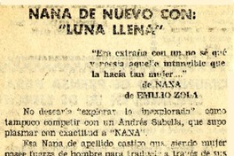 Nana de nuevo con, "Luna llena".  [artículo]