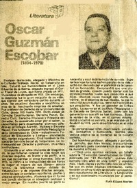 Oscar Guzmán Escobar  [artículo] Ruth Eliana Merino.