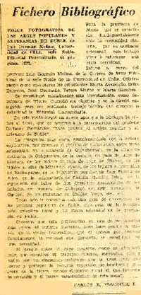 Visión fotográfica de las artes populares y artesanías de Ñuble  [artículo] Carlos R. Ibacache I.