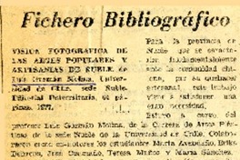 Visión fotográfica de las artes populares y artesanías de Ñuble  [artículo] Carlos R. Ibacache I.