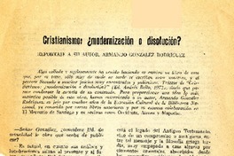 Cristianismo: ¿modernización o disolución? : [entrevista] [artículo]