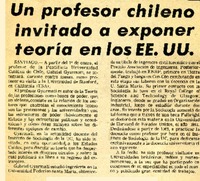 Un profesor chileno invitado a exponer teoría en los EE.UU.  [artículo]