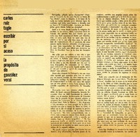 Escribir por si acaso  [artículo] Carlos Ruiz-Tagle.