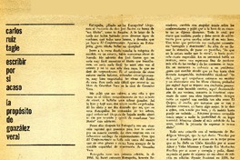 Escribir por si acaso  [artículo] Carlos Ruiz-Tagle.