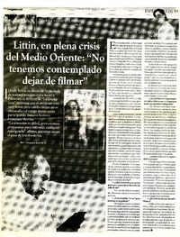 Littin, en plena crisis del Medio Oriente, "No tenemos contemplado dejar de filmar": [entrevista] [artículo] Amparo Lavín A.
