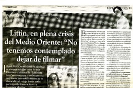 Littin, en plena crisis del Medio Oriente, "No tenemos contemplado dejar de filmar": [entrevista] [artículo] Amparo Lavín A.