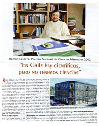 En Chile hay científicos pero no tenemos ciencias": [entrevista] [artículo]