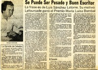 Se puede ser pesado y buen escritor.  [artículo]