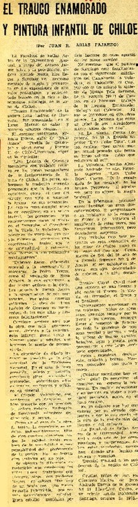 El trauco enamorado y pintura infantil de Chiloé  [artículo] Juan Ramón Arias.