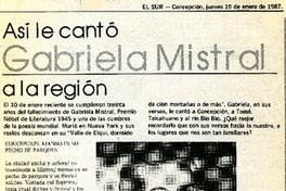 Así le cantó Gabriela Mistral a la región.  [artículo]