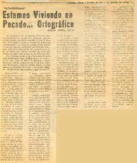 Estamos viviendo en pecado -- ortográfico  [artículo] Baldo Araya Uribe.