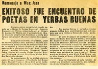 Exitoso fue encuentro de poetas en Yerbas Buenas.  [artículo]