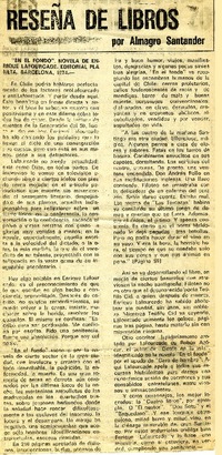 En el fondo"  [artículo] Almagro Santander.