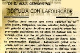 Tertulia con Lafourcade  [artículo] F. R.