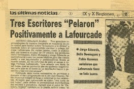 Tres escritores "pelaron" positivamente a Lafourcade  [artículo] Elizabeth Acuña.
