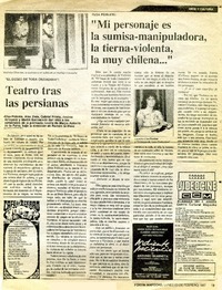Teatro tras las persianas.  [artículo]