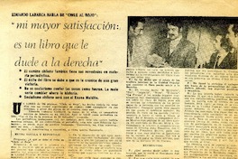 Mi mayor satisfacción es un libro que le duele a la derecha": [entrevista] [artículo] Manuel Cabieses Donoso.