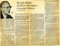 Ricardo Krebs, conflicto ideológico consenso político: [entrevista] [artículo] Cecilia García-Huidobro.